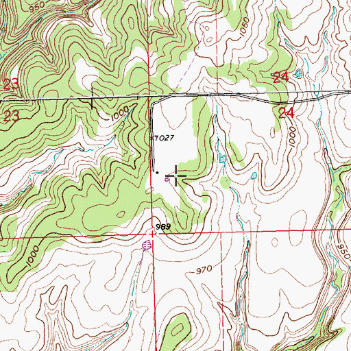 Topographic Map of Township of Lafayette, KS