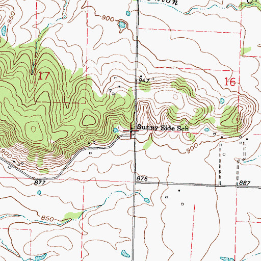 Topographic Map of Sunny Side School (historical), KS