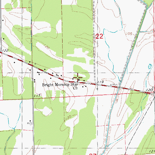 Topographic Map of Bright Morning Star Church, AR