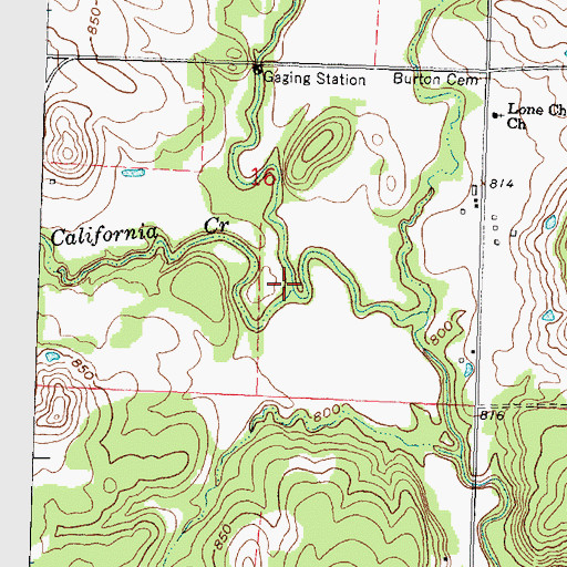 Topographic Map of California Creek, KS