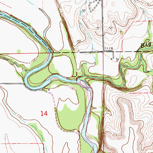 Topographic Map of Big Badger Creek, KS
