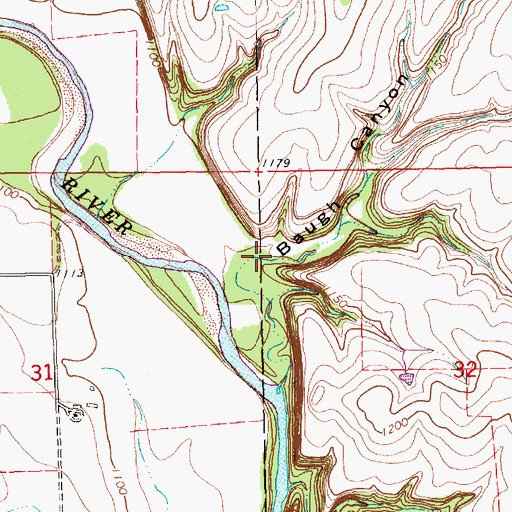Topographic Map of Baugh Canyon, KS