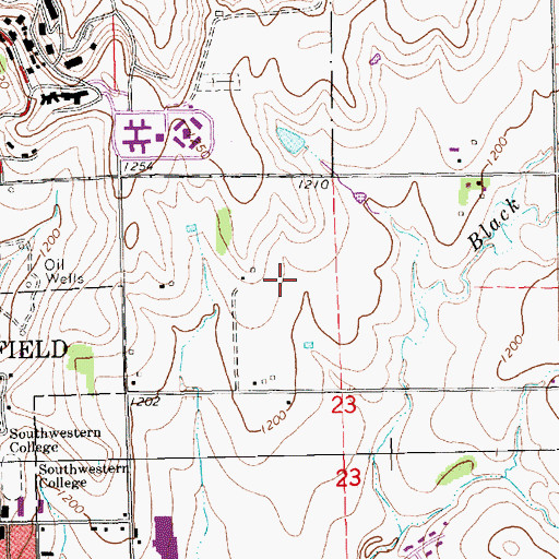 Topographic Map of Township of Walnut, KS