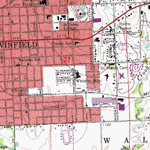 Topographic Map of Whittier Elementary School, KS