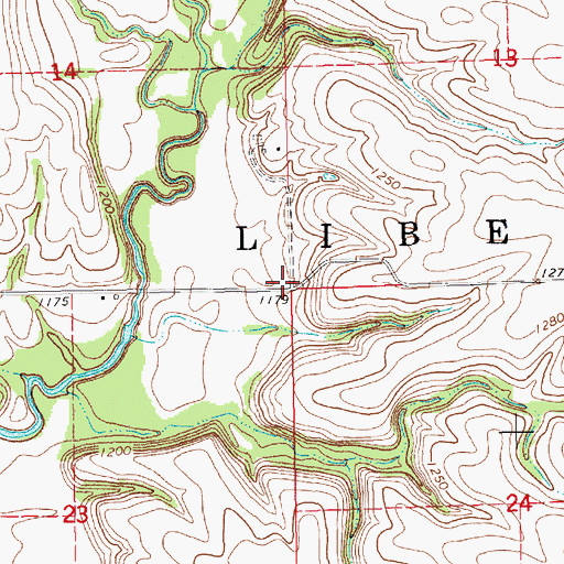 Topographic Map of Township of Liberty, KS