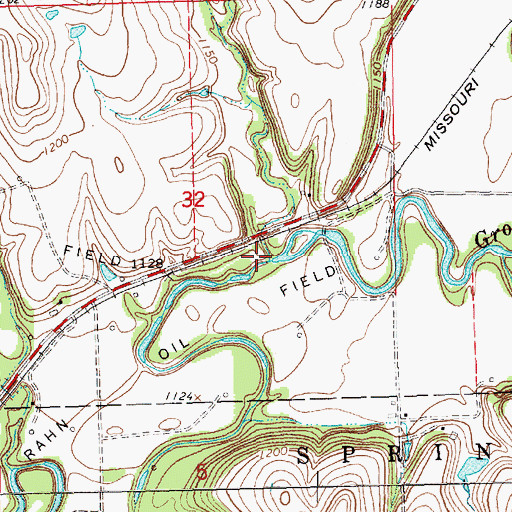 Topographic Map of Horse Creek, KS
