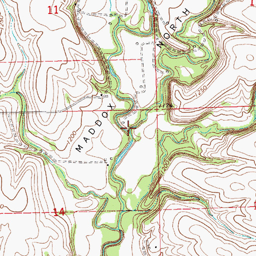 Topographic Map of Pebble Creek, KS