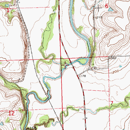 Topographic Map of Turkey Creek, KS