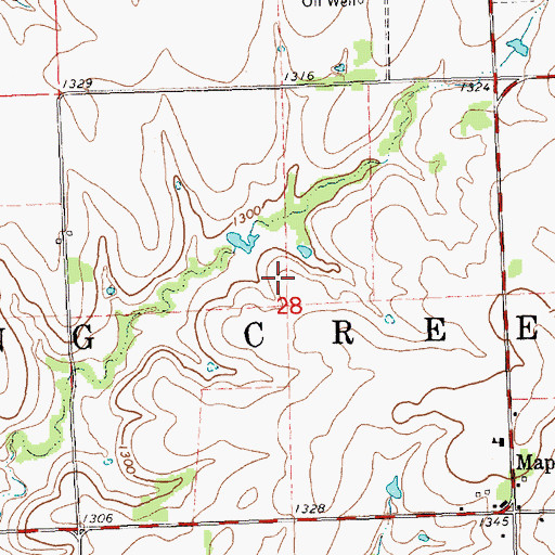 Topographic Map of Township of Spring Creek, KS