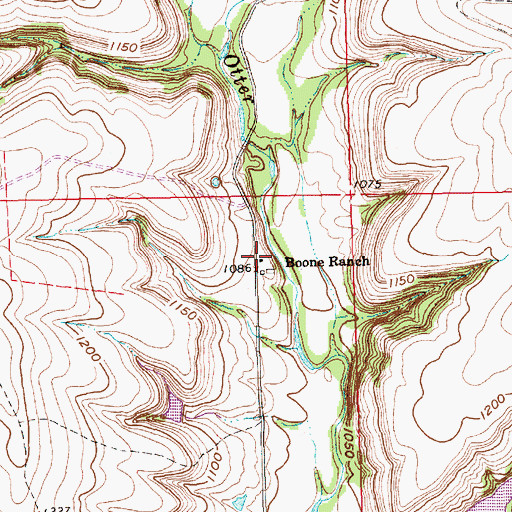 Topographic Map of Boone Ranch, KS