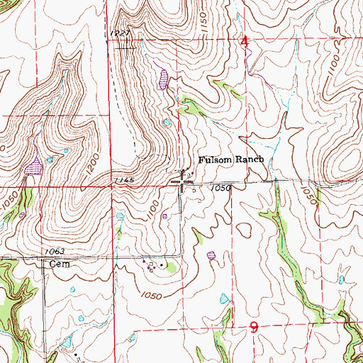 Topographic Map of Fulsom Ranch, KS