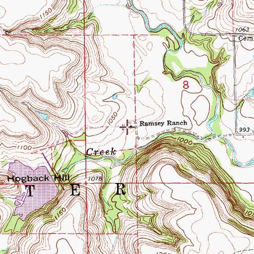 Topographic Map of Ramsey Ranch, KS