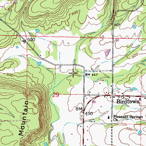 Topographic Map of Brindley Creek, AR