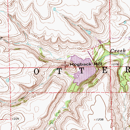 Topographic Map of Hogback Hill, KS