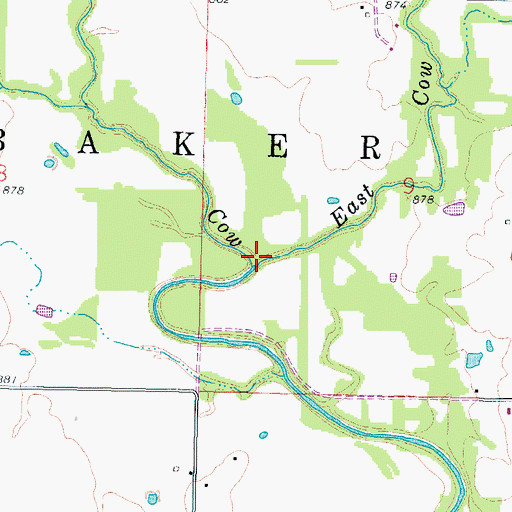 Topographic Map of East Cow Creek, KS