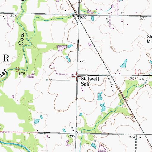 Topographic Map of Stillwell School (historical), KS