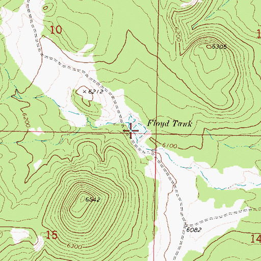 Topographic Map of Floyd Tank, AZ