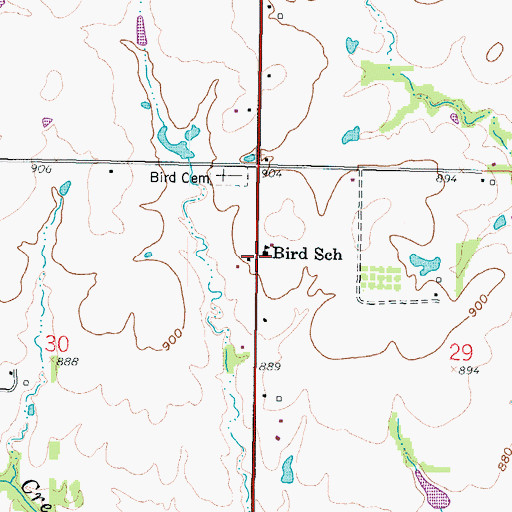 Topographic Map of Bird School (historical), KS