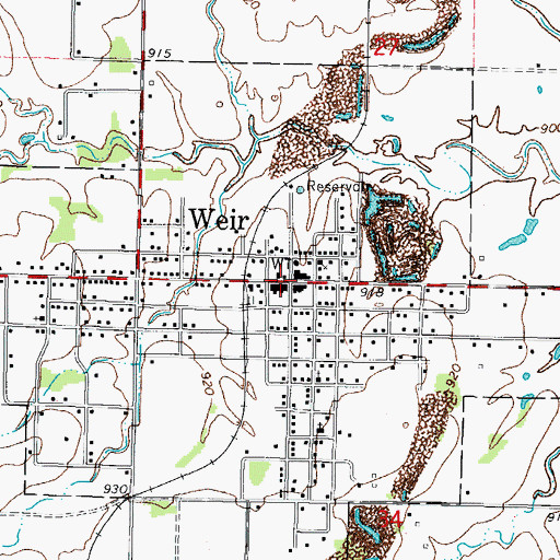 Topographic Map of Weir, KS