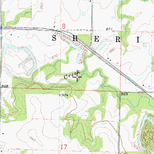 Topographic Map of Wolf Creek, KS