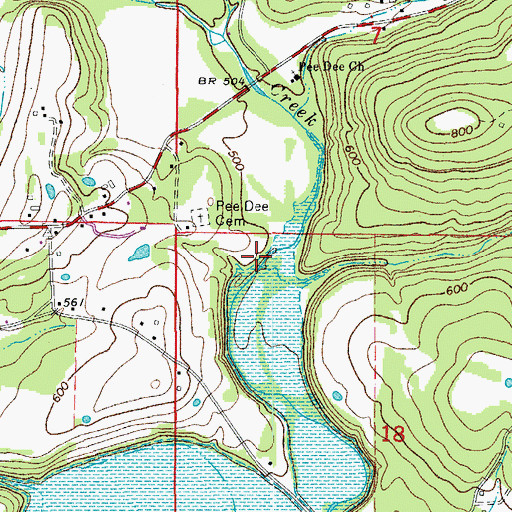 Topographic Map of Griggs Creek, AR