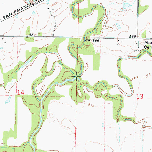 Topographic Map of Limestone Creek, KS