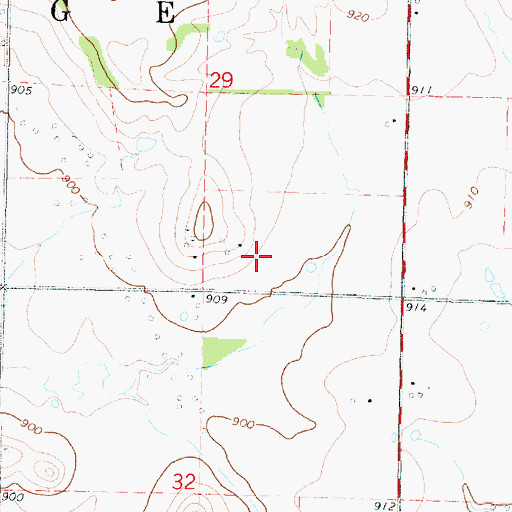 Topographic Map of Township of Osage, KS