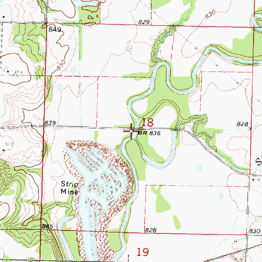 Topographic Map of Stink Branch, KS