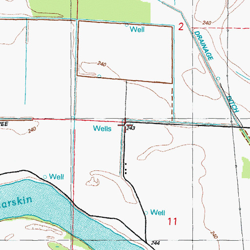 Topographic Map of Britt School, AR