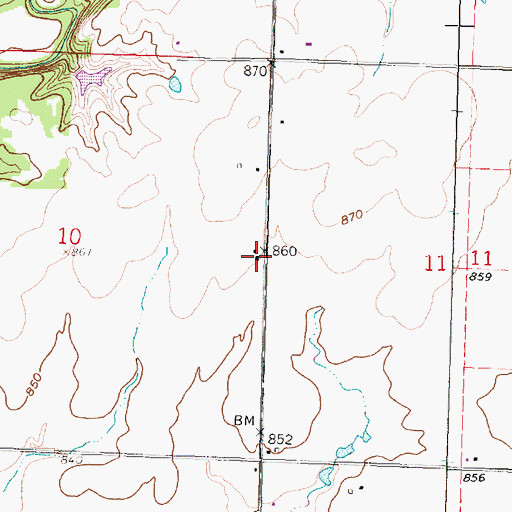 Topographic Map of North Brown School, KS