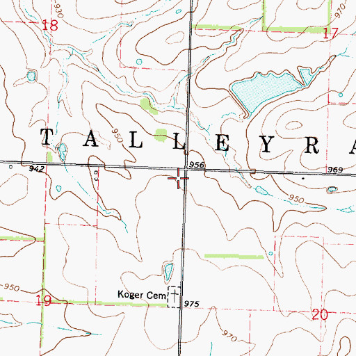 Topographic Map of Township of Talleyrand, KS