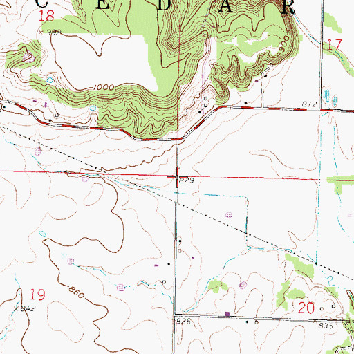 Topographic Map of Township of Cedar, KS