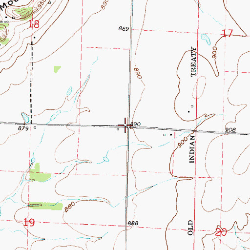 Topographic Map of Township of Chetopa, KS