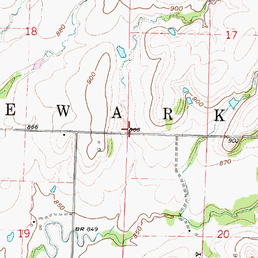 Topographic Map of Township of Newark, KS
