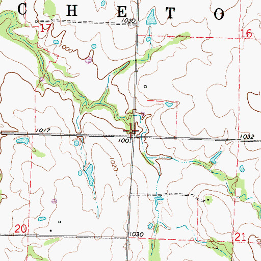 Topographic Map of Township of Chetopa, KS