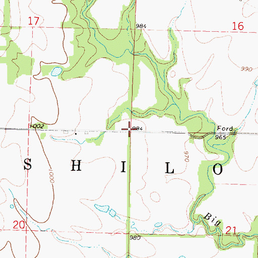 Topographic Map of Township of Shiloh, KS