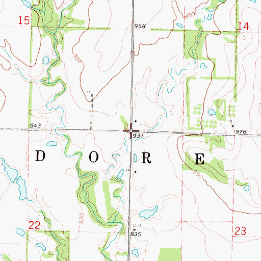 Topographic Map of Township of Ladore, KS