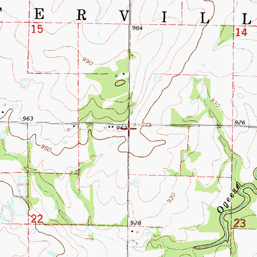 Topographic Map of Township of Centerville, KS