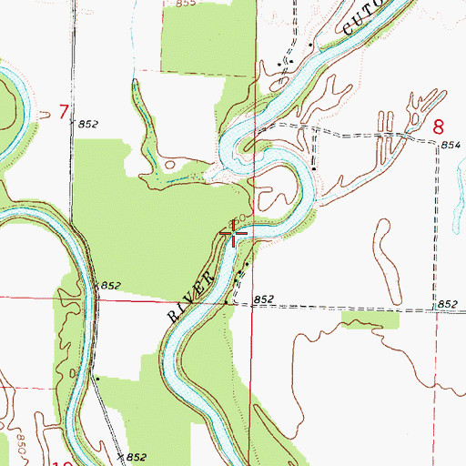 Topographic Map of Neosho River Cutoff, KS