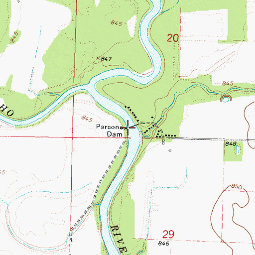 Topographic Map of Parsons Dam, KS