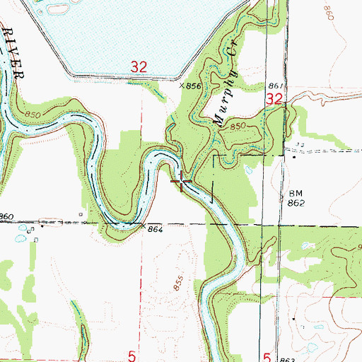 Topographic Map of Murphy Creek, KS