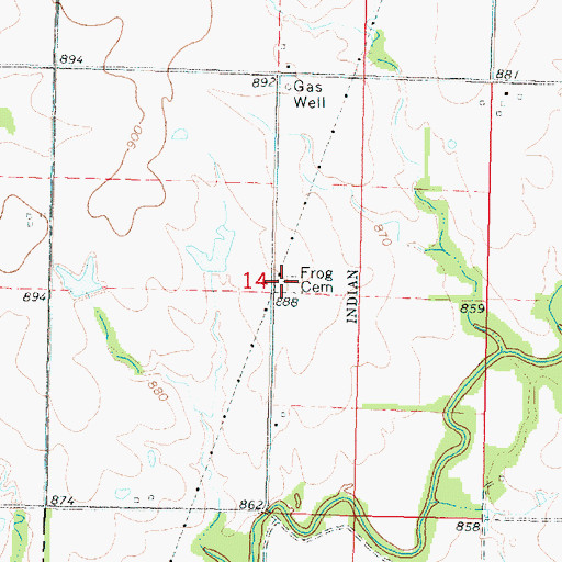 Topographic Map of Frogge Cemetery, KS