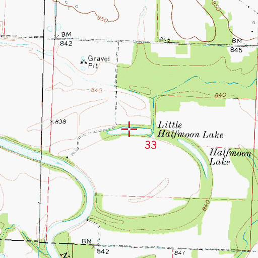 Topographic Map of Little Halfmoon Lake, KS
