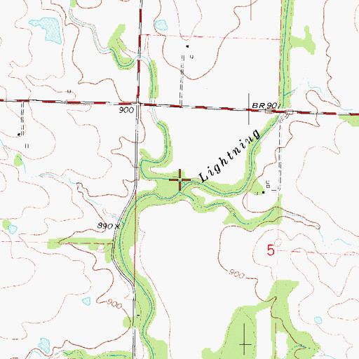 Topographic Map of Elm Creek, KS
