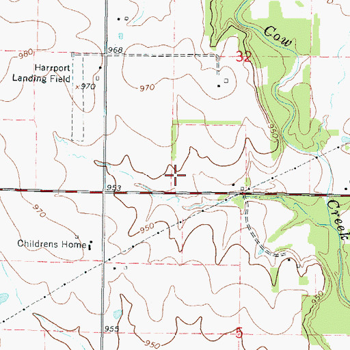 Topographic Map of Mount Olive Baptist Church, KS