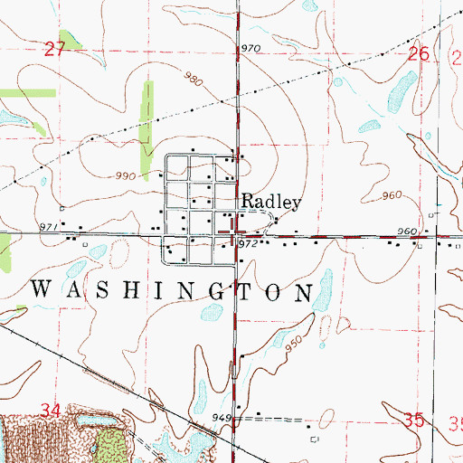 Topographic Map of Radley, KS