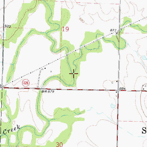 Topographic Map of Thunderbolt Creek, KS