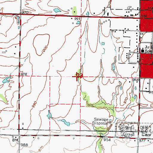 Topographic Map of Township of Crawford, KS