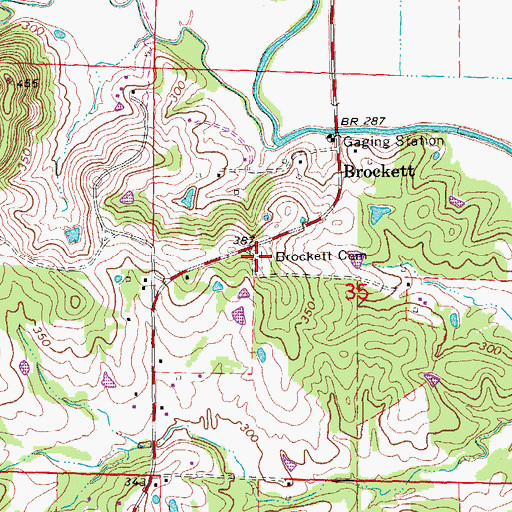 Topographic Map of Brockett Cemetery, AR