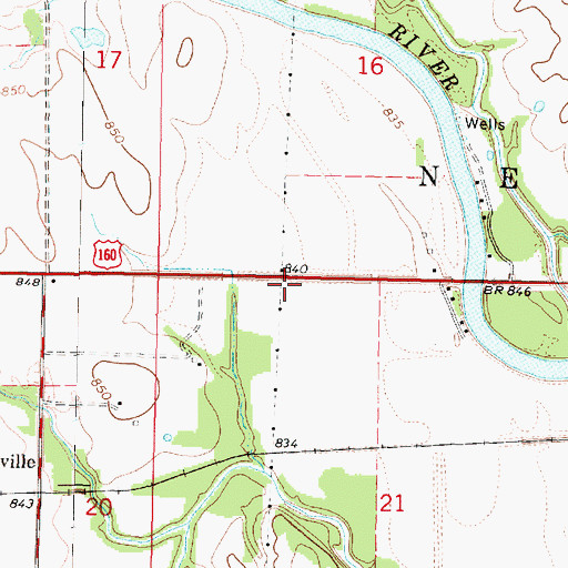 Topographic Map of Township of Neosho, KS
